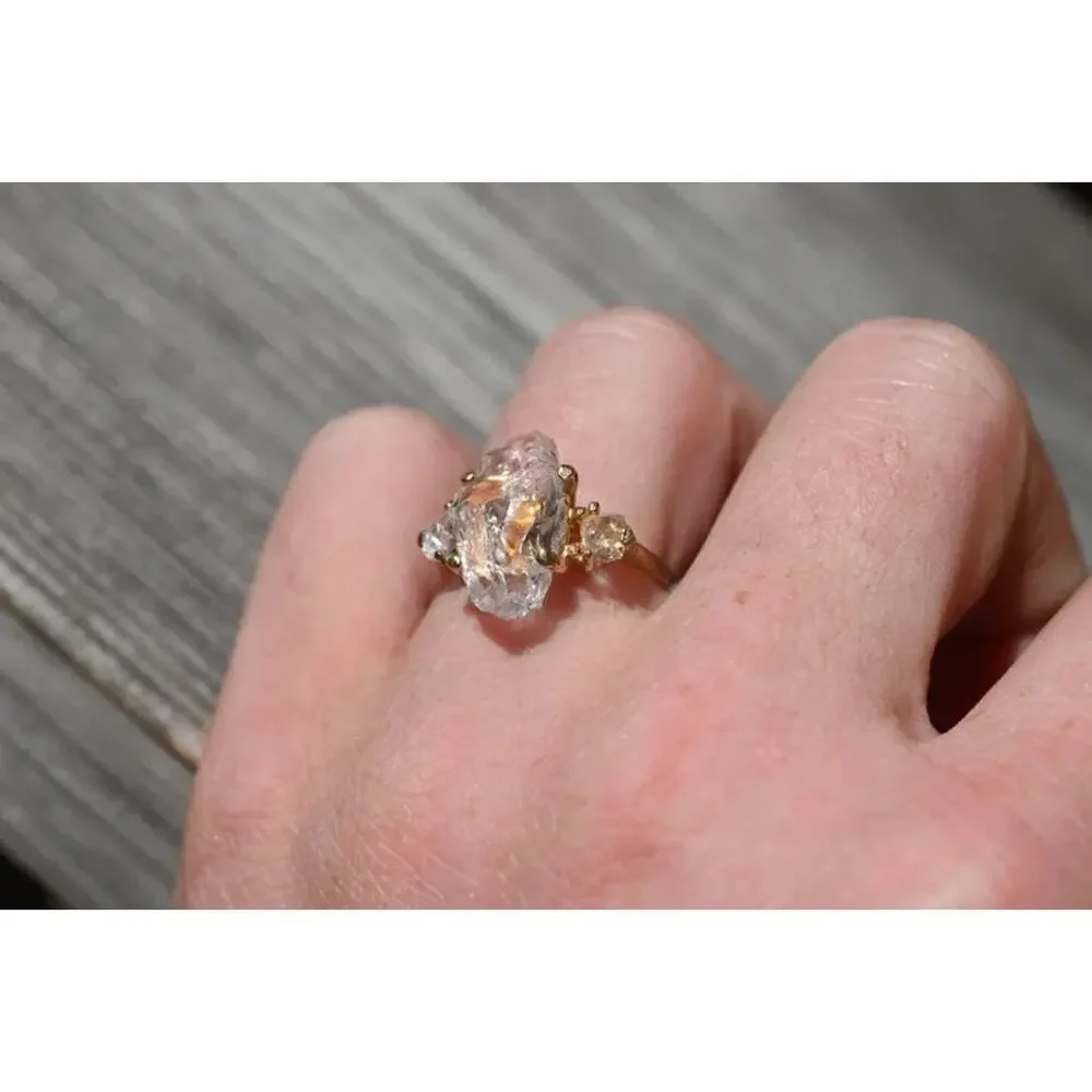 Lake county crystal engagement ring, raw stone jewelry, anniversary gift